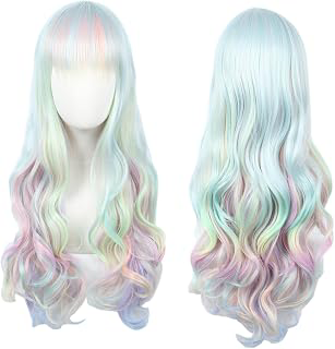 Linfairy Long Wave Ombre Cosplay Wig Halloween Costume Diamond Wig for Women: Ombre Dyeing and Production Notes
