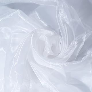 Fynite White Organza Fabric by The Yard | 5 Yard Long | 44