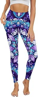 Hign Waist Yoga Pants for Women Tummy Control Elastic Pattern Leggings Plus with Pockets for Workout and Casual Wear: Print Design and Production Notes