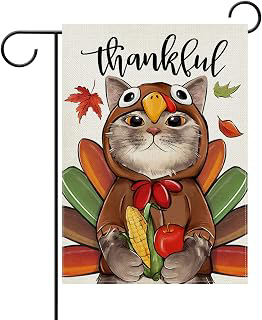 Dyrenson Thanksgiving Thankful Turkey Cat Decorative Garden Flag: Fabric Sourcing and Quality Notes
