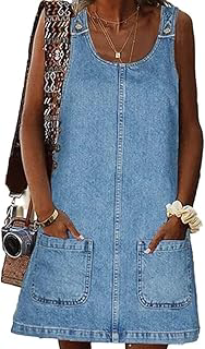 Women's Sleeveless Casual Denim Dress Western Jean Overall Dress: OEM Production and Sizing Notes
