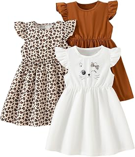 Girls Dresses Toddler Girls Dress 3-Pack Casual Party Print Skater A-line Dress Sundress: OEM Production and Sizing Notes