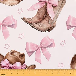 Castle Fairy Pink Cowgirl Bowknot DIY Art Soft Polyester No Stretch Sewing Craft,1 Yard,36