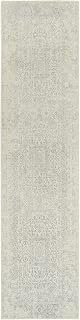 Beige Hand Loomed Wool and Plant Based Silk Fine Jacquard with Erased Design Oriental Runner Rug (2'6