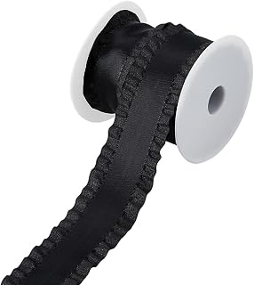 10 Yards Double Ruffle Ribbon Trim Black Lace Ribbons Fabric Ruffle Pleated Trim 1-5/8 inch(40mm) Wide Polyester Ribbons for DIY Dress Headwear: Jacquard Weave and Production Notes