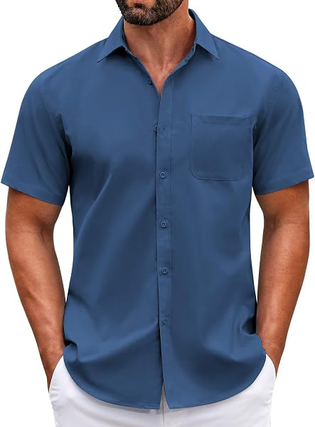 Mens Short Sleeve Casual Button Down Shirts Summer Untucked Dress Shirts with Pocket: OEM Production and Sizing Notes