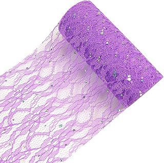 Lace Glitter Tulle Rolls 6 inch x 10 Yards (30 feet) Purple Tulle Rolls Spool Fabric Tutu for DIY Skirts Wedding Gift Wrap Sewing Crafting Bow: Ombre Dyeing and Production Notes