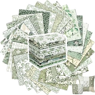 Tatuo 30 Pieces 10 x 10 Inches Sage Green Floral Quilting Fabric Bundle Cotton Squares Patchwork Vintage Greenery Floral Fabric Sewing Bundles: Print Design and Production Notes