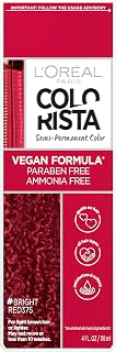 L'Oreal Paris Colorista Semi Permanent Hair Color for Bleached or Blonde Hair, Color Depositing Hair Mask Formula, Bright Red: Ombre Dyeing and Production Notes