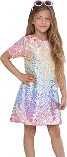 Girls Ombre Pastel Gradient Shimmer Sparkle Colorful Sequin Party Dress: Ombre Dyeing and Production Notes