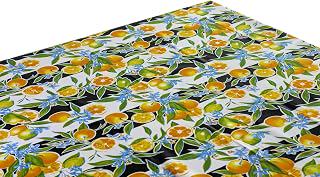Alux Seville Oranges Oilcloth Tablecloth for Patios, Picnic and Kitchen Tables - Black - Plastic Vinyl - Mantel de Plastic (55x70in Oval): Fabric Sourcing and Quality Notes