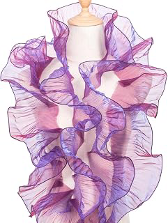 5 Yards Double Layer Iridescent Organza Ruffle Trim - Peacock Gradient Deep Purple Pleated Lace Fabric for Jellyfish Costume, Dress, Hat: Fabric Sourcing and Quality Notes