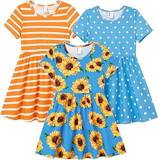 Toddler Girls Floral Skater Dress 3-Pack A-Line Short Sleeve Outfits: OEM Production and Sizing Notes