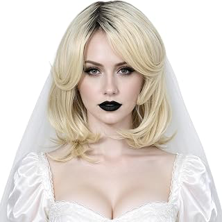 Linfairy Short Halloween Costume Cosplay Wig for Women (Blonde Ombre): Ombre Dyeing and Production Notes