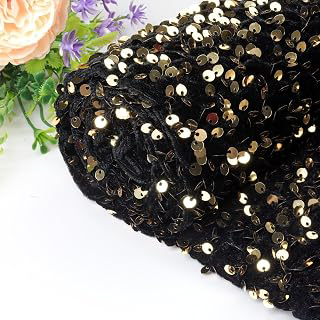 ShinyBeauty Black Gold Fabric Sequin Fabrics by The Yard 3 feet Soft Velvet Material for Sewing Dress Clothing DIY Craft: Fabric Sourcing and Quality Notes