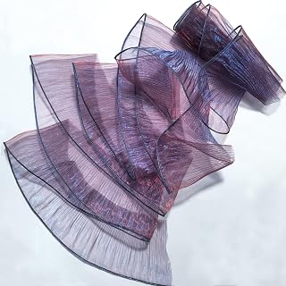 7 Yards Retro Ruffle Trim - Pleated Chiffon & Tulle Fabric Applique for Dress, Bag Decoration, Craft Sewing Trimming(Blue-Purple): Fabric Sourcing and Quality Notes