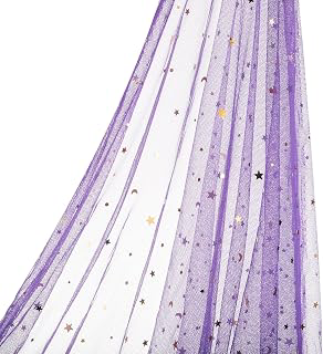 PATIKIL 5 Yards Tulle Fabric, 63inch Glitters Tulle Fabric Rolls Lace Sequin Ribbon Netting Stars Moon Soft for Tutu Skirt Dress DIY Crafts: Ombre Dyeing and Production Notes