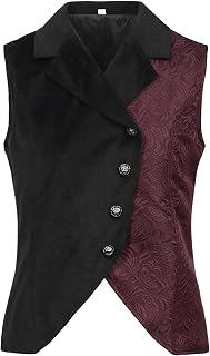 Men's Collar Jacquard Vest Button Down Sleeveless Vampire Tailcoat Medieval Renaissance Costume Waistcoat: Jacquard Weave and Production Notes