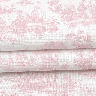 Linen Fabric by The Yard Toile De Jouy Pink Fabric French Country Floral Print 59 Inch x 1 Yard Soft Rustic Pattern for Sewing Quilting DIY: Print Design and Production Notes