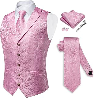 Mens Notch Lapel Suit Vest and Silk Tie Set 5PCS: Jacquard Weave and Production Notes
