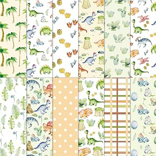 FYSUIMU 12Pcs Dinosaur Cotton Fabric Bundles Watercolor Tropical Dinosaur Fat Quarters Cute Baby Quilt Blanket Sewing Fabrics for DIY Craft: Fabric Sourcing and Quality Notes