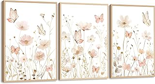 ACWOWO Pink Floral Butterfly Prints, Nursery Wall Art Poster: Print Design and Production Notes
