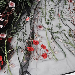 Exquisite Floral Embroidered Lace Fabric Flower Plant Tulle for Sewing Dress Gown Overlay Curtain Embellishment, 60 Inch Wide (2 Yards Precut: Fabric Sourcing and Quality Notes