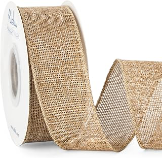 Ribbli Burlap Wired Edge Ribbon,1-1/2 Inch x 10 Yard,Natural,Solid for Big Bow,Wreath,Tree, Outdoor Decoration: Jacquard Weave and Production Notes