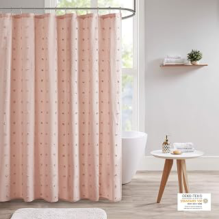 Intelligent Design Cotton Jacquard Pompom Pink 70x72 Shower Curtain, 1pc: Jacquard Weave and Production Notes