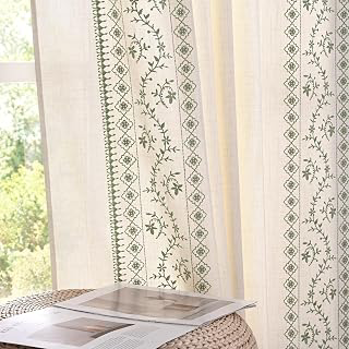 Yinhua Boho Curtains for Living Room 84 Inch Long Sage Green Embroidered Floral Bedroom Curtains, Farmhouse Light Filtering Window Curtain Rod: Jacquard Weave and Production Notes