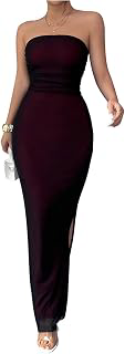 Women's Ombre Gothic Red Prom Birthday Bodycon Tube Maxi Dress: Ombre Dyeing and Production Notes