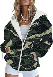 Women's Western Camo Hoodies Fall Casual Maple Leaf Graphic Hooded Sweatshirts Full Zipper Long Sleeve Jackets Coats: Jacquard Weave and Production Notes