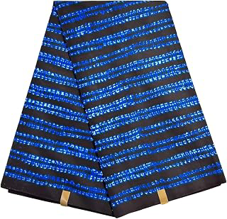 African Fabric by 6Yard Printed Ankara Wax Kente Blue for Dress: Print Design and Production Notes
