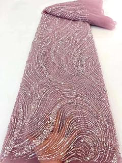 Heavy Beaded and Sequins Wedding French Net Lace Fabric 5 Yards Per Lot (Pink,5 Yards): Fabric Sourcing and Quality Notes