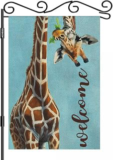 AOYEGO Funny Giraffe Welcome Burlap Garden Flag Double Sided Premium Fabric Wild Animal Watercolor Giraffe with Brow Outdoor Decoration Banner: Fabric Sourcing and Quality Notes
