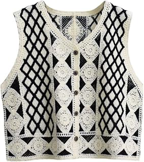 Women Sleeveless Vest Jacquard Argyle Vintage Cottagecore Knitted Loose Cozy Vest Loose Streetwear V Neck Crop Waistcoat Top: Jacquard Weave and Production Notes
