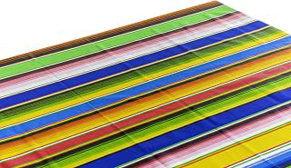 Alux Serape Oilcloth Tablecloth - Blue and Yellow - Plastic Vinyl PVC - Mantel de Plastic (55x90in Rectangle): Fabric Sourcing and Quality Notes