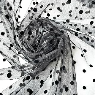 Black Polka Dot Tulle Fabric, 61