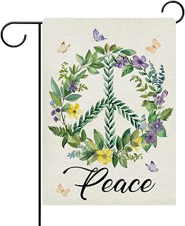 Dyrenson World Peace Wreath Decorative Garden Flag, Floral Butterfly Leaves: Fabric Sourcing and Quality Notes