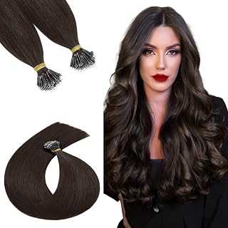 Nano Bead Hair Extensions Human Hair 20 Inch Nano Ring Hair Extension 100% Real Human Hair, Natural Can be Washed Curled Dyed Permed, 50 Strands: Ombre Dyeing and Production Notes