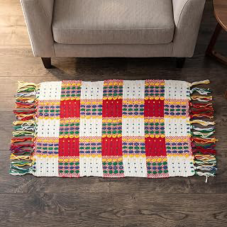 Boho Jacquard Plaid Area Rug Machine Washable Tasseled Mat: Jacquard Weave and Production Notes