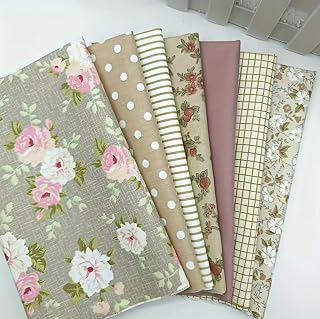 7 Pcs 10x10 Inch Cotton Fabric Squares Vintage Brown Floral Print Precut Patchwork Quilting Bundles DIY Sewing Scrapbooking Cushion Craft: Print Design and Production Notes