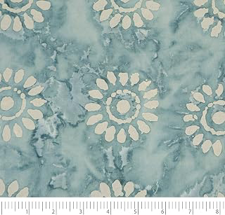 Singer 100% Cotton Batik Collection Cadet Blue Sunflower 42 Inches Wide 2 Yard Precut: Print Design and Production Notes