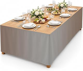 9Ft Table Skirt, Brown Gray Ombre Table Skirt for Rectangle Tables & Round Tables, Decorative Desk Skirts, Modern Gradient Abstract Art Party: Ombre Dyeing and Production Notes