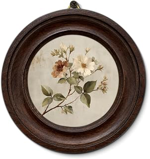 Framed Vintage Floral Round Wall Art, Botanical Prints Cottagecore Decoration: Print Design and Production Notes