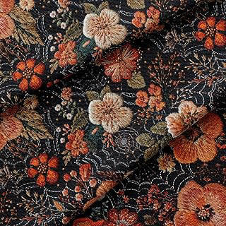 Halloween Fall Autumn Pumpkin Bullet Textured Fabric By the Yard Floral Stretch Liverpool - 1 Yard Thick Knit Jersey Fabric for Bows Clothes: Fabric Sourcing and Quality Notes