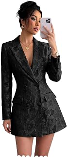 Jacquard Blazer Dress for Women Satin Double Breasted Prom Suit Jacket: Jacquard Weave and Production Notes