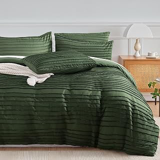 NEXHOME PRO Duvet Cover,3 Pieces Boho Tufted Duvet Cover Set, Soft and Lightweight 100% Washed Microfiber Comforter Cover Set(Forest Green,104 x: Jacquard Weave and Production Notes