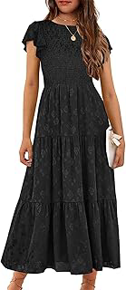 Girls Elegant Maxi Dress Smocked Ruffle Formal Party for 6-12Y: Jacquard Weave and Production Notes