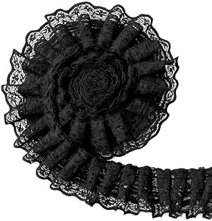 5 Yards Double Layer Ruffle Trim, 1.97 in Width Black Lace Ribbon, Vintage Lace Fabric Embroidered for Sewing, Clothes, Dresses, Craft, Bag: Fabric Sourcing and Quality Notes